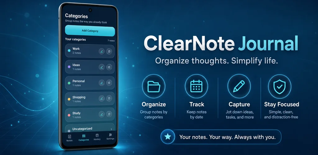 ClearNote Journal promotional artwork